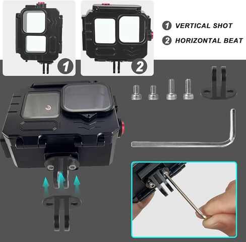 Waterproof Case for Gopro Hero 13 12 11 10 9 Accessories, SRUIM Underwater Diving 50M/164FT Protective Housing Shell for Go Pro Hero12 Action Camera with Bracket Accessories in Kuwait