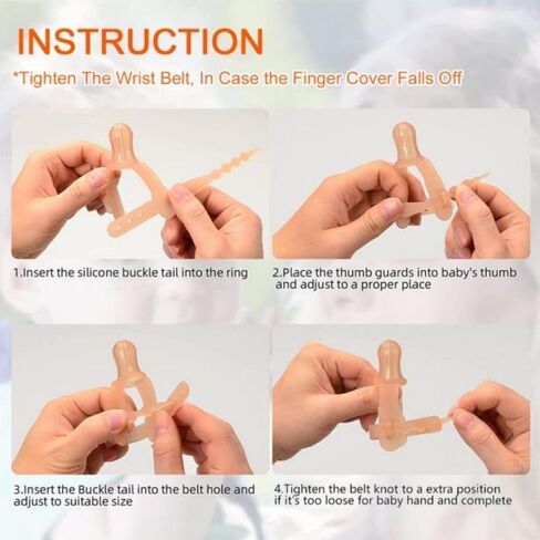 Thumb Sucking Deterrent,Thumb Sucking Stop for Kids,15 Months Baby | 2Pcs,suitable for 0.5-0.7" thumbs and 1.6-1.95" Wide Wrist,Thumb Sucking Stop for Kids in Saudi Arabia