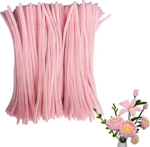 Pipe Cleaners Craft Supplies - Pipe Cleaners Bulk 300pcs Pink Pipe Cleaners Craft for Kids DIY Art Supplies (0.24 x 12 Inch) in Saudi Arabia
