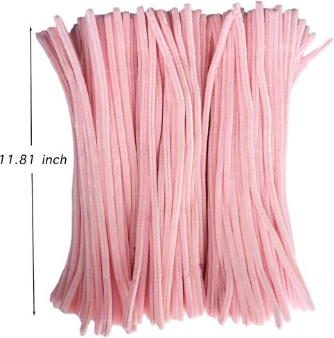 Pipe Cleaners Craft Supplies - Pipe Cleaners Bulk 300pcs Pink Pipe Cleaners Craft for Kids DIY Art Supplies (0.24 x 12 Inch) in Saudi Arabia