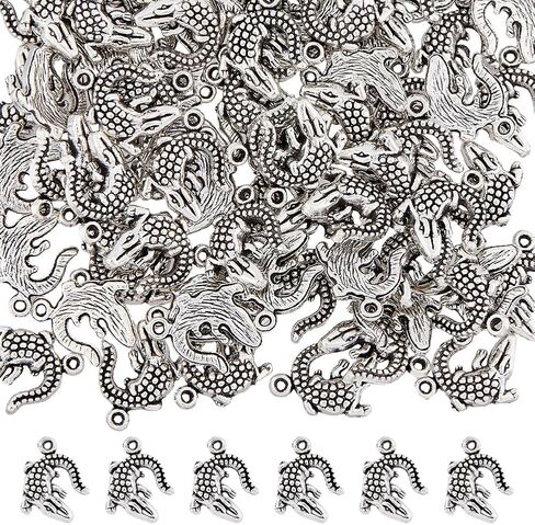 DICOSMETIC Alloy Crocodile Pendants Gothic Alligator Pendant Hip Hop Charms Vintage Animal Pendants for Jewelry Making in Saudi Arabia