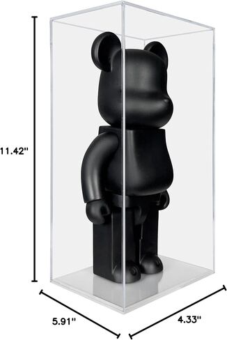 Assembly-Free Acrylic Display Case for Bearbrick 400%, Permanently Assembled Dustproof Display Case, UV Protection, 3/5mm Thickness (Clear Base) in Kuwait
