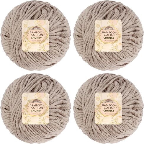 JubileeYarn Bamboo Cotton Chunky Yarn - 100g/Ball - Moon Beam - 4 Balls in Saudi Arabia