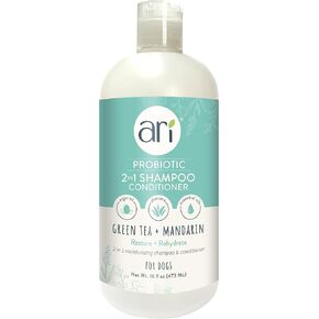 Health Extension Ari Probiotic 2-in-1 Dog Shampoo & Conditioner (16 Oz) Deep Cleansing for Dry, Itchy Skin Relief Grooming with Green Tea & Mandarin for Dogs & Puppies
