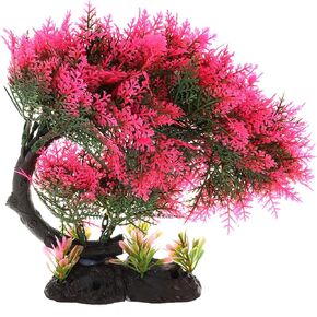 VOCOSTE 1 Pcs Aquarium Plastic Plants Tree, Aquarium Simulation Plastic Plants, Fish Tank Landscape Plants Decoration, Red, 7.87"