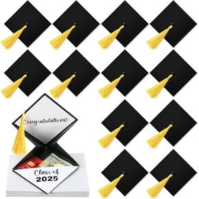 Geyoga 12 Pack Graduation Thank You Cards 2025 Grad Cap Card Holder Cash Holder Class of 2025 Senior Money Gift Giftuation Party Supplies