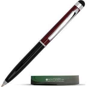 Monteverde USA Poquito Stylus Pen - Red & Black | قلم حبر معدني مضغوط مع سعة سعة | قابلة لإعادة التعبئة مع عبوات Point International Mini Standard القياسية