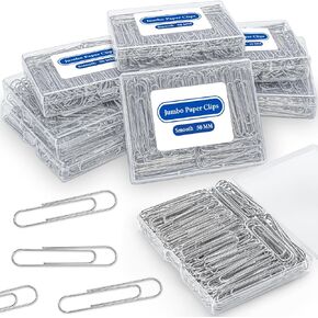 مقاطع Jumbo Paper Non-Skid ، 1000 مقاطع ورقية كبيرة 10 صناديق من 100 لكل منها ، مقاطع الورق المجموعة من Jumbo للمنزل ، المكتب ، اللوازم المدرسية ، 2 بوصة من مقاطع الورق الفضية غير المكتشفة