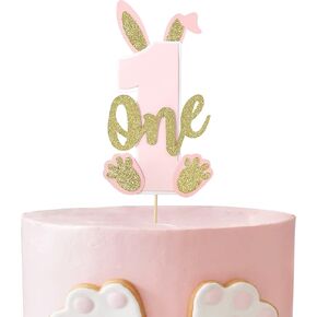 Bunny One Cake Topper - زخارف حفلة عيد الميلاد الأولى ، بعض الأرنب هو واحد ، عيد ميلاد عيد الفصح الأول