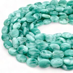ABCGEMS GIGANTIC ROSSION GREEN MOONSTONE حبات AKA Angelite - نظام ألوان لهجة مع فلاش رائع (إضافة جودة ديناميكية وقزحية قزحيات جذابة للعين) ناعم 20 × 30 مم