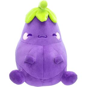MochiOshis Eggplant 10-Inch Character Plush Toy Murasaki Nasukkoshi | Huggable Soft Stuffed Animal for Cuddling