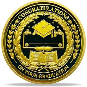 Graduation Cap Challenge Coin | Congratulation on Your Graduation Milestone Commemorative Token | Ideal Graduation Present for Students Completing Their Education Journey