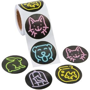 Fun Express Glow-in-the-dark neon pet for for classroom supplies ، regorted 100 count