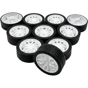 10PCS Model Toy Car Wheel 28mm Toy Car Rubber Tire Wheels for RC Car Truck Robot Helicopter DIY Model Toy Parts (Orange)