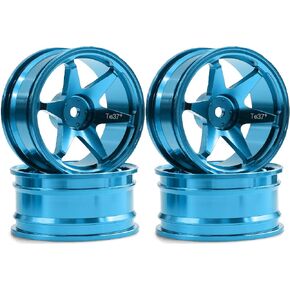 REDSPIDER • 1/10 RC Drift Wheels Rims 12mm Hex Alloy Aluminum for 1:10 Scale Rally Racing Car Tires Tamiya TT01 TT02 XV01 TA06 A959 PTG2 HPI KYOSHO HSP PTG2 Touring Street Tyres 4PCS (Black)