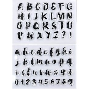 Kwan Crafts 2 Sheets مختلفة النمط الإنجليزي الحروف الأبجدية أرقام طوابع واضحة لتصنيع البطاقات ديكور و DIY Scrapbooking