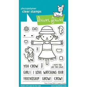 Lawn Fawn LF3490 You Crow Girl 3X4 Clear Stamp Set