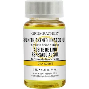 Grumbacher Sun-Thickened Linseed Oil Medium for Oil Paintings, 2-1/2 Oz. Jar, #5832
