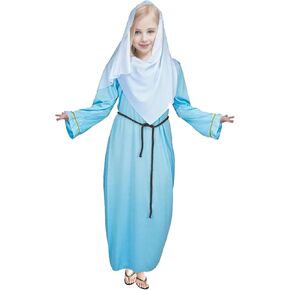 Virgin Mary Costume Kid - الأزياء التوراتية للطفل ، لعب الأدوار المتنوعة للرقص