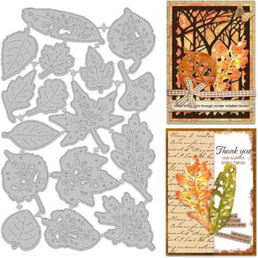 INFUNLY 16PCS Leaf Fragment Die Cuts for Card Making Broken Leaves Cutting Dies Maple Leaves Metal Die Cuts Cutouts Fall Leaf Embossing Stencils Template for DIY Scrapbooking Album Paper Decor Craft