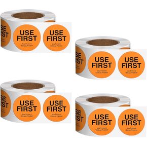 2000 Pcs Use First Stickers Inventory Control Food Stickers 1.5 Inch Circle Label for Restaurant Permanent Adhesive Food Labels Dot Paper Sticker (Orange)
