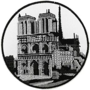 Cute-Patch Notre Dame Cathedral Paris Embroidered Iron on sew on Patch