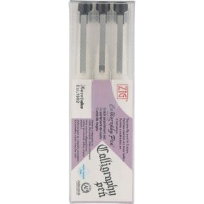 Kuretake zig calligraphy Pen Square Tip Black 3 Set ، 1mm ، 2mm ، 3mm ، للمبتدئين الخطين والقوطية ، معتمد من AP ، بدون رائحة ، خالية من الزيلين ، الجودة المهنية ، المصنوعة في اليابان