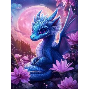 Bimkole 5D Diamond Art Kits for Adults Dinosaur, Full Drill DIY Rhinestone Embroidery Set Paint with Diamonds Art Flower Animal by Number Kits Cross Stitch Home Wall Craft Decor 12x16 Inch