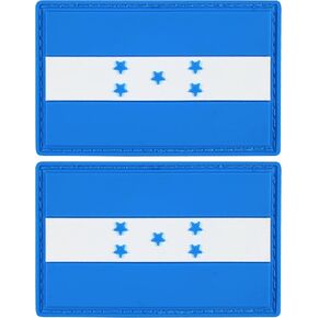 JBCD Honduras Flag Patch Patch Tactical Patch - PVC Rubber Hook and Loop Fastener Patch ، 2 Pack