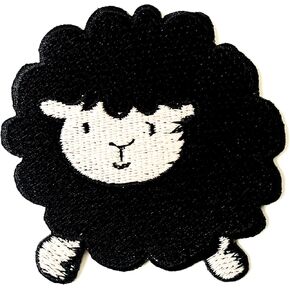 Plpatch Black Sheep Lamb Animal Cump Cartoon Logo1 خياطة الحديد على زيّة شارة التزيين المطرزة