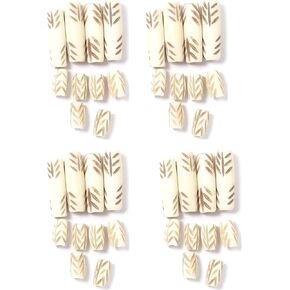 144 PCS حبات العظام الطبيعية المصنوعة يدويًا برميلًا ، أحجامان مع تصميم مجوهرات مجوهر