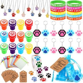 تشيفاو 85 قطعة ، حزب الكلب PAW Party مجموعة مع PAW سوار سيليكون سوار Stamper Stamper keychain سلسلة starkain سلسلة أورجانزا وشكرا لك العلامة على عيد الميلاد