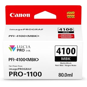 Canon PFI-4100 Genuine Matte Black Ink Tank, Compatible with imagePROGRAF PRO-1100 Printers