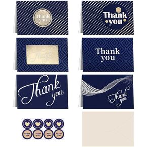 24 Floral Thank You Card Set ، The Four Season Floral Style Thank You Cards ، 4.2 × 6.2 بطاقات مع الأظرف والملصقات وصندوق البطاقات لحفل الزفاف والأعمال التجارية الصغيرة والطفل ودش الزفاف ، عيد الشكر