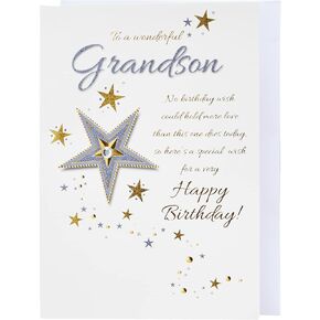 Regal Publishing Modern Birthday Card Grandson - 8 x 6 inches -