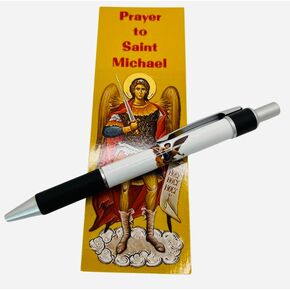 مجموعة هدايا St Michael و PEN مع حزمة مدرسة Patron Saint Card Card للبنين أو الفتيات