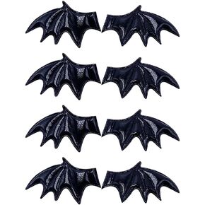 40 PCS Mini Devil Wings Halloween BAT WIND SOMSINGERS FACK BATS أجنحة النسيج بقع لمقاطع الشعر مقاطع الرأس أحذية الأسود الأسود