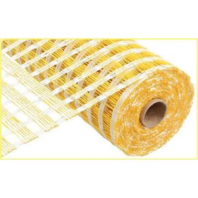Craig Bachman 10 "Poly Burlap Check Mesh: Black and Yellow (10 Yards) Mesh Mesh Ribbon ، Wather ، Translement ، Swag ، Mesh Mesh Ribbon