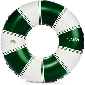 FUNBOY Giant Vintage Stripe Inflatable Pool Float with Cup Holder 48" Pool Float for Adults|Inner Tube Pool Toys Swim Rings Swimming Pool Accessories & Pool Lounger Float for Pool Party & Summer