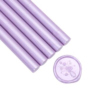 10pcs Vintage Wax Seal Sticks, Lilac Purple, 0.43 X 5.3" for Wedding Invitations & DIY Crafts