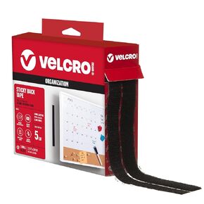 VELCRO Brand Sticky Back Tape for Organization, 15' x 3/4", Black, (90081) (Pack of 2)