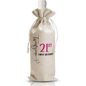 DOI-LANEE Funny 21st Birthday Gifts for Her Him, 21st Birthday Wine Bag, Happy Anniversary Party Supplies Decorations for Women Friends Daughter Sister