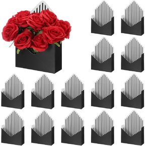 Patikil Florist Bouquet Envelope Box ، 20 Pack Flower Buouquet Package Hights Folding Paper Foors لحضور حفل زفاف ، حفلة ، عيد ميلاد ، عيد الأم ، الأسود