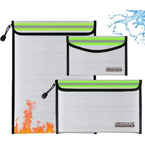 5"x8" Small Fireproof Bag Money Bag Home Office Travel Fireproof Safe Storage Pouch for Document Cash Valuables Jewelry Keys Mobile power supply Power bank Lipo Battery