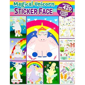 Bendon Magical Unicorn Sticker Book ، 420 ملصقات ، 32 صفحة يونيكورن ، الفنون والحرف ، لوازم حفلات الأطفال