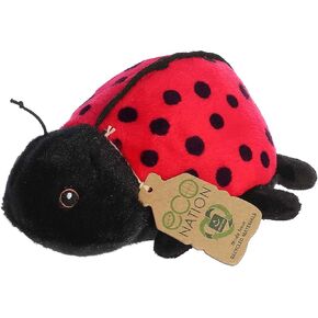 Aurora® Made بشكل مسؤول عن Eco Nation ™ Eco Softies ™ Ladybug محشو - مثالي لمغامرات اللعب - مثالية لأعياد الميلاد أو لمجرد - Red 8 Inches