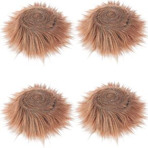 GorgeCraft 4pcs 150cm × 5 سم فور فرو شرائح بريئة مسبقة ملونة أشعث أفخم لفات زخارف غامضة الشريط الفراء لديكات زي ديكور عيد الميلاد ديكور عيد الميلاد
