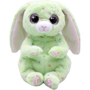 Ty Beanie Bellies - Fern The Easter Bunny Green with Glitter Pink Eyes, Cuddly Plush Animals with Soft Belly Original Easter Special - 20 cm - T41514
