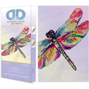 Diamond Dotz at Home Dragon Fly Glissen Diamond Painting Kits للبالغين - مجموعات فن الماس أكياس مريحة إبداعية مع Dotz Gems 15x15