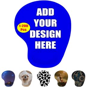 Custom Mouse Pad with Wrist Rest Personalized Mousepad with Your Picture Photo Logo for Computer Laptop Home & Office Desk Accessories, PureBlack